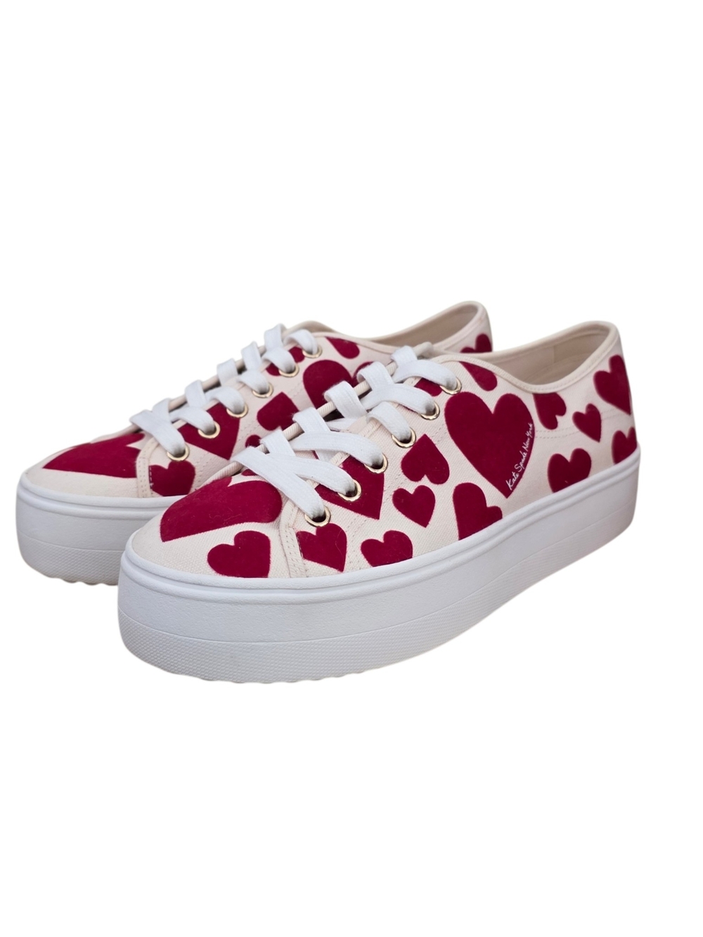 Kate Spade Serve Sweet Hearts Platform Sneakers 8.5 New